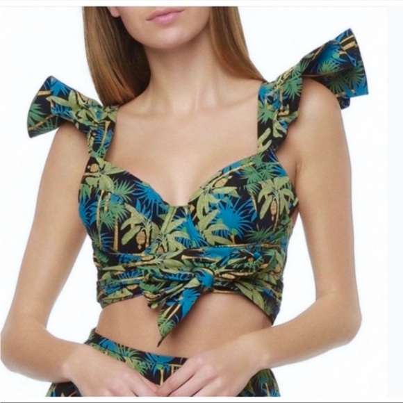 Petersyn Tops - NWT Petersyn X Revolve Joplin Paradise floral flutter sleeve crop top